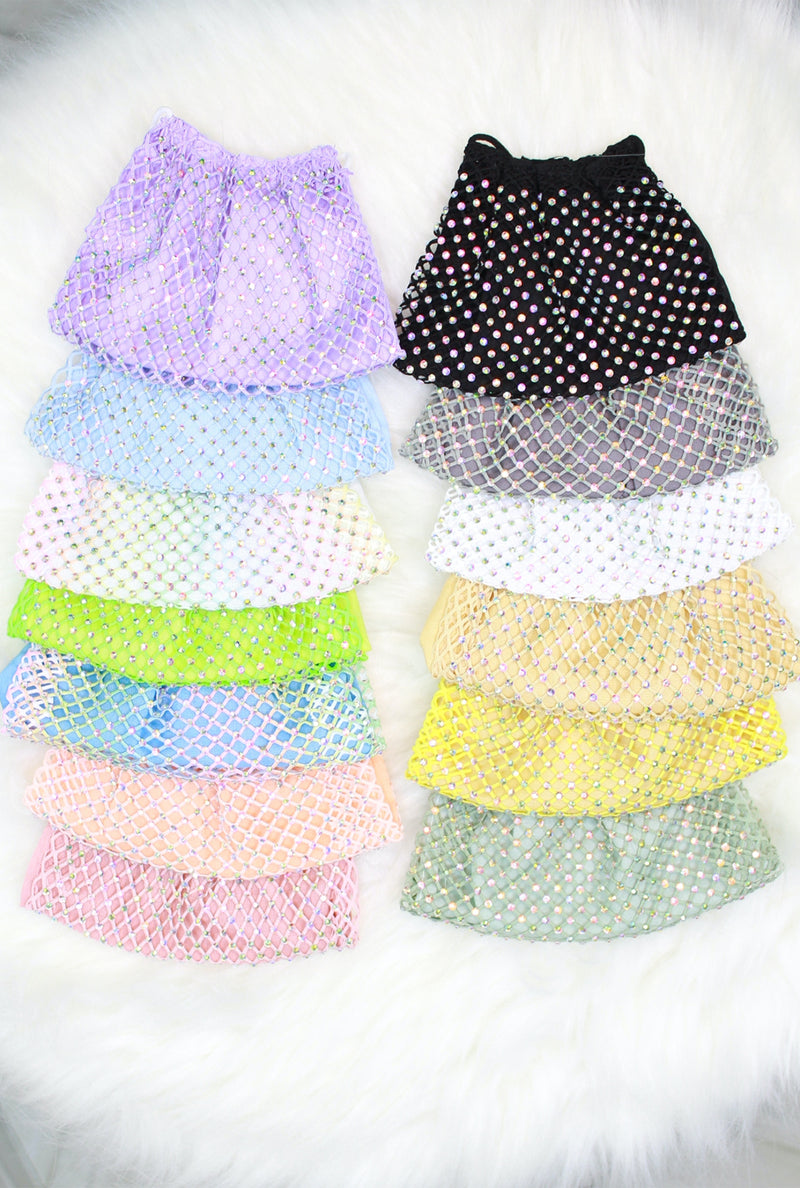 Rhinestone Mesh Face Mask  - Shop Cute Face Masks Now At Kendry Collection Boutique