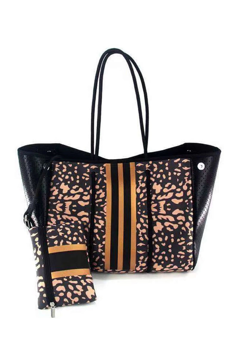 Rose Gold leopard Neoprene Tote Bag - Shop Kendry Collection Boutique