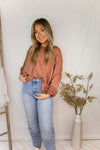 Rust Acid Wash Long Sleeve High Low Top - Shop Kendry Collection Boutique