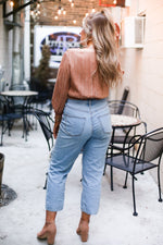 Rust Shimmer Front Tie Blouse - Kendry Collection Boutique Online 