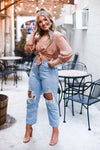 Rust Shimmer Front Tie Blouse - Kendry Collection Boutique Online 
