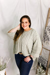 Sage Cable Knit Quarter Sleeve Sweater - Shop Kendry Collection