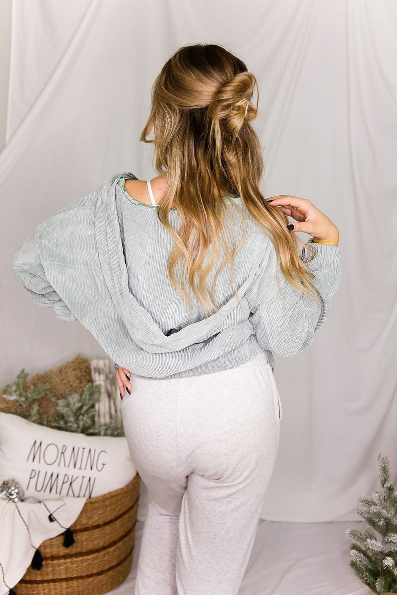 Sage Corduroy Zip Up Jacket - Shop Kendry Collection Boutique