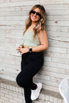 Sage Green Daisy Knit Tank Top - Shop Kendry Collection Boutique