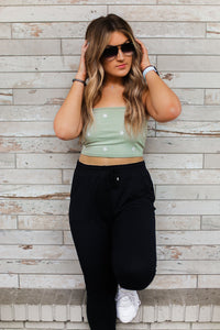 Sage Green Daisy Knit Tank Top - Shop Kendry Collection Boutique
