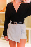 Samantha Asymmetrical Denim Skort- Shop Kendry Collection Boutique
