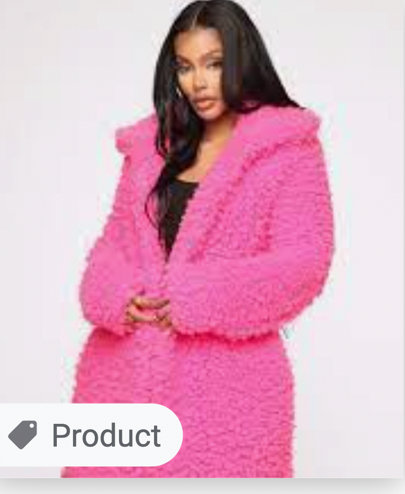 Hot Pink Teddy Sherpa Coat