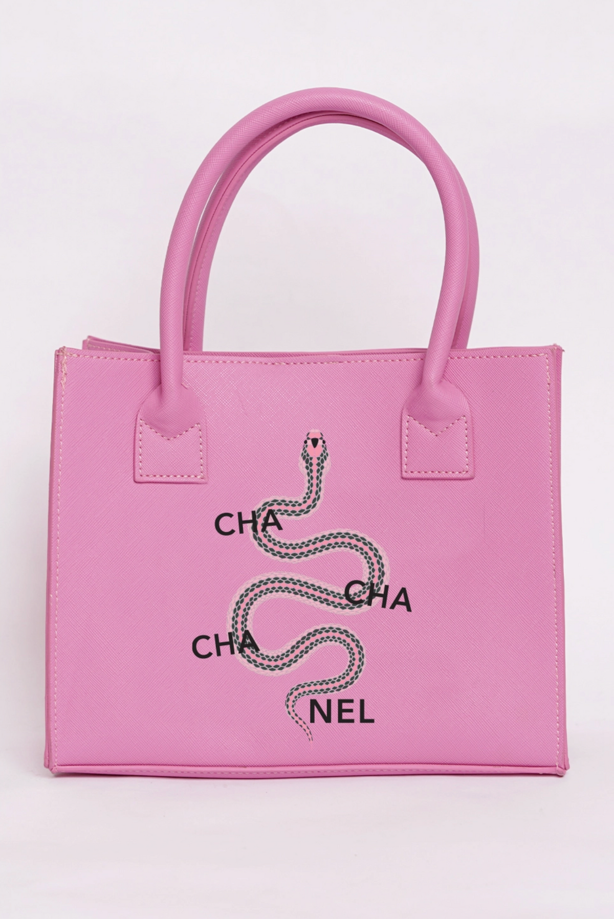 Pink Mini Cha Cha Snake Vegan Tote Bag