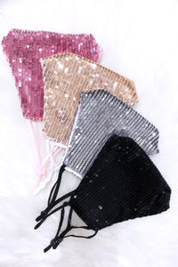 Rose Gold Sequin Face Mask - Shop Cute Sequin Face Masks Online At Kendry Collection Boutique