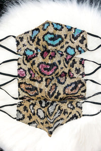 Sequin Leopard Face Masks - Shop Cute Face Masks Online At Kendry Collection Boutique