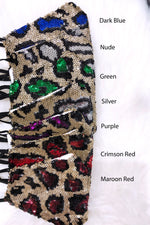 Nude And Gold Leopard Sequin Face Mask - Kendry Collection Boutique