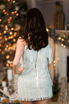 Shop Cute New Years Dresses - White Metallic Fringe Mini Dress - Kendry Collection Boutique