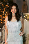 Shop Cute New Years Dresses - White Metallic Fringe Mini Dress - Kendry Collection Boutique