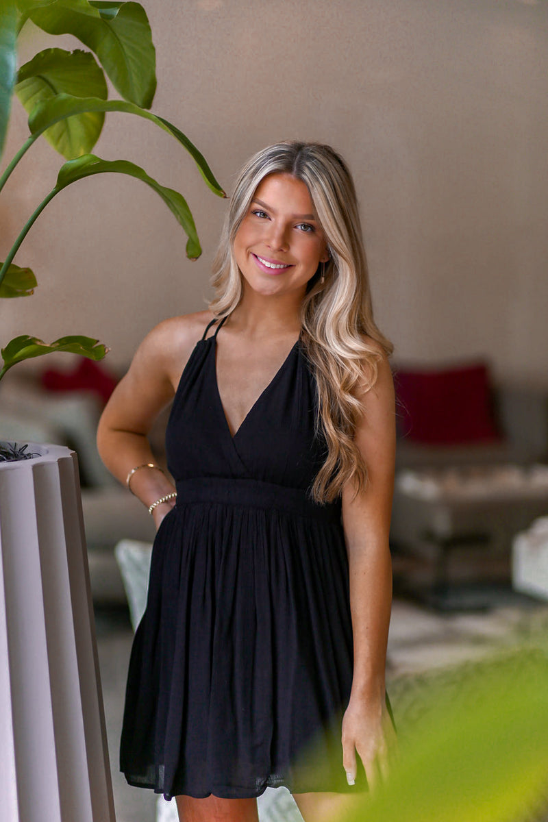 Black Halter Neck Sun Dress - Shop Kendry Collection Boutique