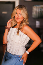 Faux Leather Ruffle Tube Top - Shop Kendry Collection Boutique