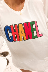 Multi Color Chenille Patch Graphic Tee