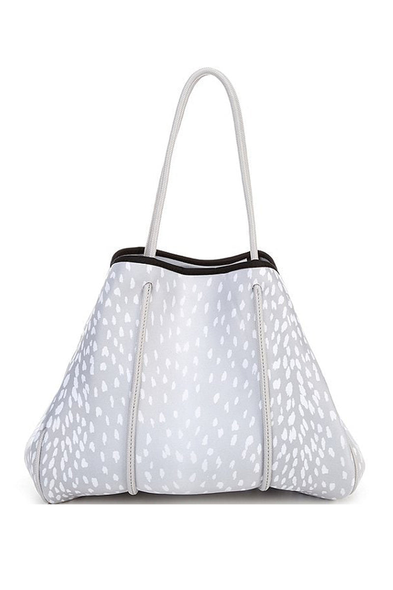 Silver Fawn Pattern Neoprene Tote Bag - Shop kendry Collection Boutique