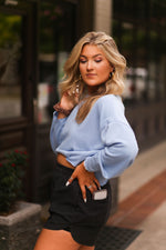 Sky Blue Cropped Pullover - Shop Kendry Collection Online Boutique