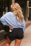 Sky Blue Cropped Pullover - Shop Kendry Collection Online Boutique