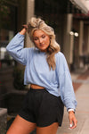 Sky Blue Cropped Pullover - Shop Kendry Collection Online Boutique