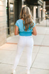 Sleeveless Blue V-Neck Blouse - Shop Kendry Collection Boutique