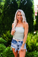 Smocked Tube Top - Sage Green - Shop Kendry Collection Boutique