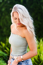 Smocked Tube Top - Sage Green - Shop Kendry Collection Boutique