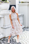Snakeskin Swiss Dot Midi Ruffle Dress - Kendry Collection Boutique