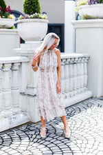 Snakeskin Swiss Dot Midi Ruffle Dress - Kendry Collection Boutique