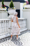 Snakeskin Swiss Dot Midi Ruffle Dress - Kendry Collection Boutique