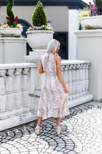 Snakeskin Swiss Dot Midi Ruffle Dress - Kendry Collection Boutique
