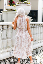 Snakeskin Swiss Dot Midi Ruffle Dress - Kendry Collection Boutique