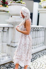 Snakeskin Swiss Dot Midi Ruffle Dress - Kendry Collection Boutique