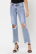 Stacy Super High Rise Distressed Straight Jeans