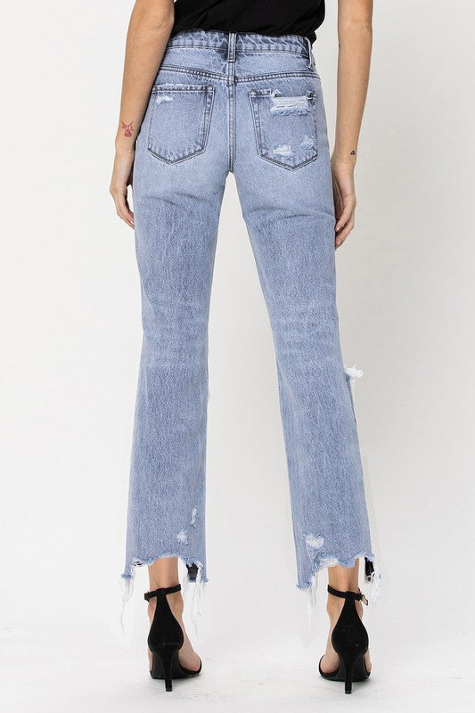 Stacy Super High Rise Distressed Straight Jeans
