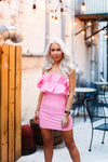 Strapless Ruffle Top Pink Mini Dress - Shop Kendry Collection Boutique