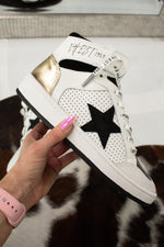 Take your fashion to a whole new level with these eye-popping Vintage Havana Dream Black Star High Top Sneakers - Shop Kendry Collection Boutique 
