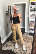 Tan Rhinestone Two Piece Jogger Set - Kendry Collection Boutique