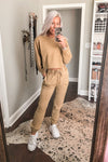 Tan Rhinestone Two Piece Jogger Set - Kendry Collection Boutique