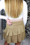Tan Asymmetrical Smocked Skirt - Shop Kendry Collection Boutique 