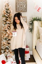 Tan Brushed Knit Oversized Sweater - Shop Kendry Collection Boutique