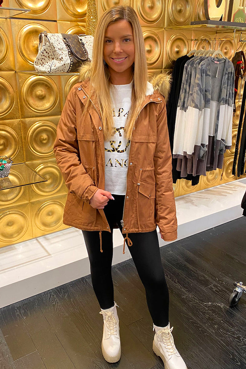 Black Fleece Lined Parka Coat - Shop Kendry Collection Boutique