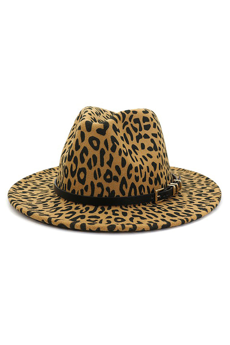 Tan Leopard Print Panama Hat - Shop Kendry Collection Boutique