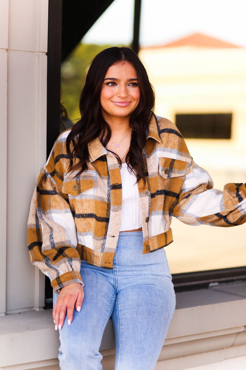 Tan Plaid Jacket - Shop Kendry Collection Boutique