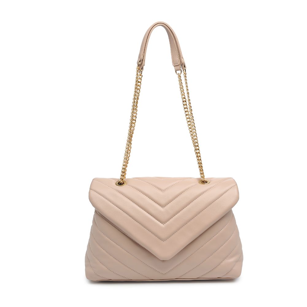 Tan Chevron Quilted Crossbody Purse