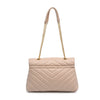 Tan Chevron Quilted Crossbody Purse