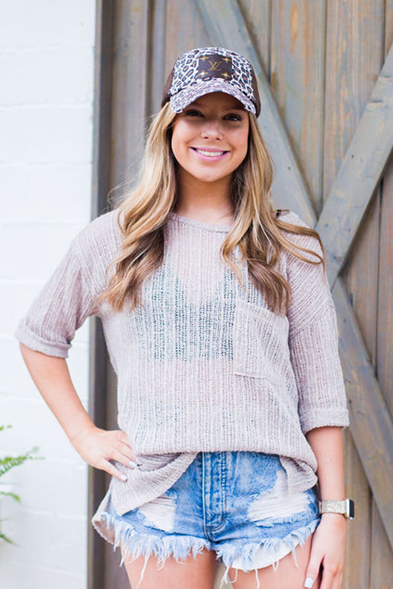 Taupe Knit Light Weight Sweater - Shop Kendry Collection Boutique 