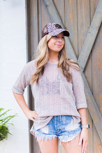 Taupe Knit Light Weight Sweater - Shop Kendry Collection Boutique 