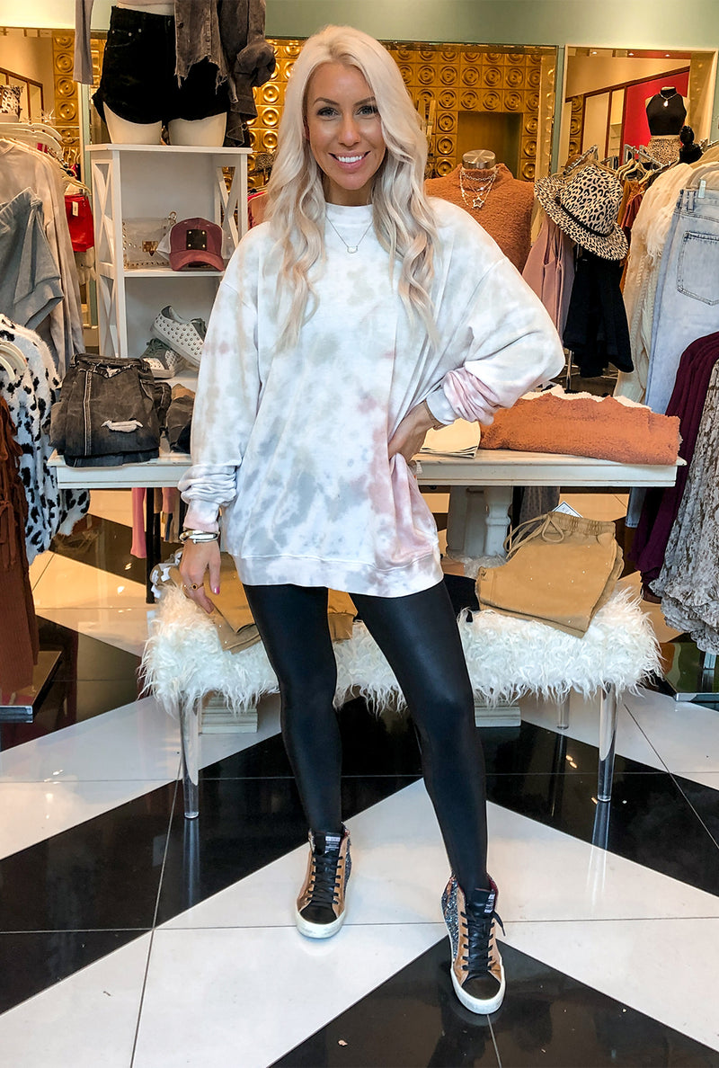 Taupe Tie Dye Sweatshirt - Shop Kendry Collection Online Boutique