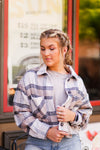 Taupe and Black Cropped Plaid Jacket - Kendry Collection Boutique